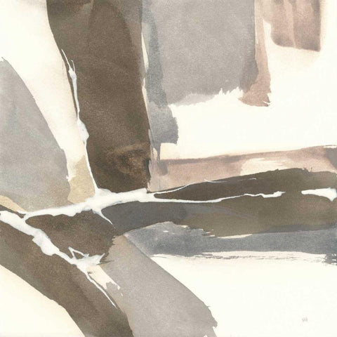 White and Placid II Black Modern Wood Framed Art Print by Paschke, Chris