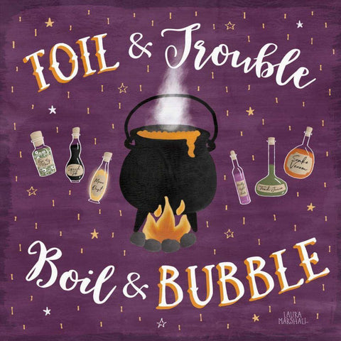 Haunted Halloween IV Black Ornate Wood Framed Art Print with Double Matting by Marshall, Laura