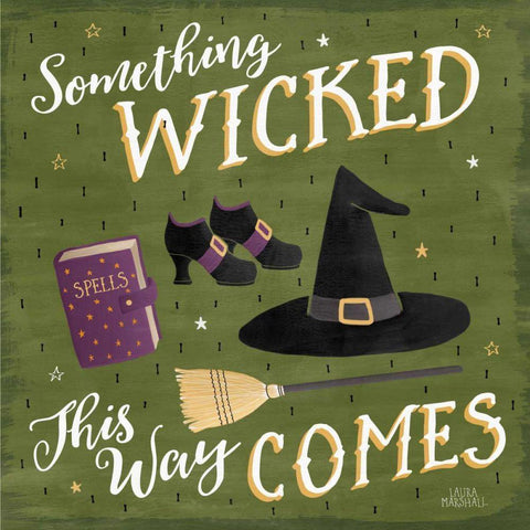 Haunted Halloween VI Gold Ornate Wood Framed Art Print with Double Matting by Marshall, Laura