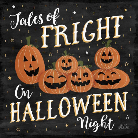 Haunted Halloween VII Gold Ornate Wood Framed Art Print with Double Matting by Marshall, Laura