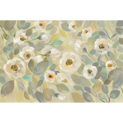 Blooming Branches Flower White Modern Wood Framed Art Print by Vassileva, Silvia