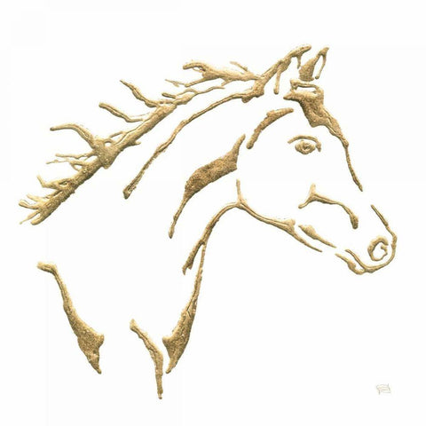 Gilded Filly on White White Modern Wood Framed Art Print by Paschke, Chris