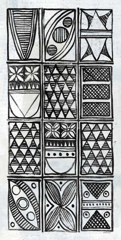 Patterns of the Amazon IV BW White Modern Wood Framed Art Print with Double Matting by Lovell, Kathrine