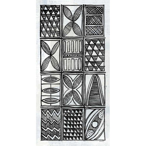 Patterns of the Amazon V BW Black Modern Wood Framed Art Print with Double Matting by Lovell, Kathrine
