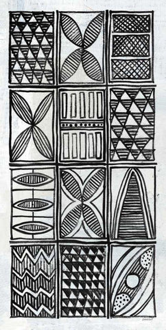 Patterns of the Amazon V BW Black Ornate Wood Framed Art Print with Double Matting by Lovell, Kathrine