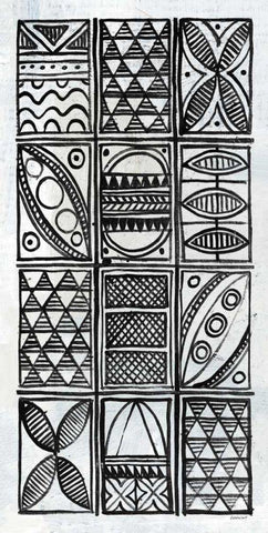 Patterns of the Amazon VI BW White Modern Wood Framed Art Print with Double Matting by Lovell, Kathrine