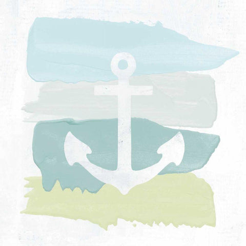 Seaside Swatch Anchor White Modern Wood Framed Art Print by Hershey, Moira