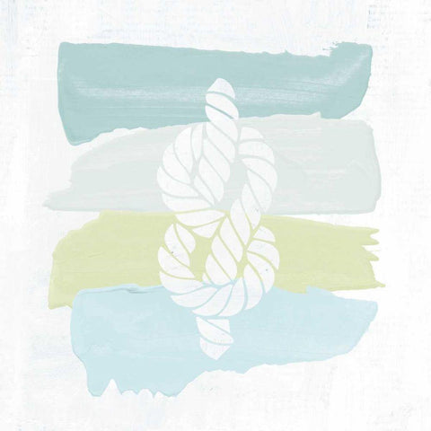 Seaside Swatch Knot White Modern Wood Framed Art Print with Double Matting by Hershey, Moira