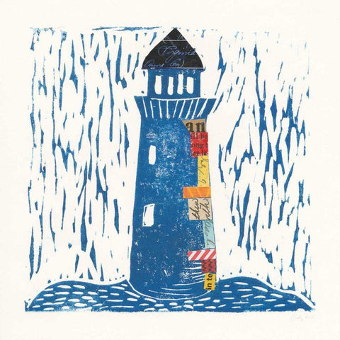 Nautical Collage II White Modern Wood Framed Art Print with Double Matting by Prahl, Courtney