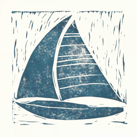 Nautical Collage on White IV Black Ornate Wood Framed Art Print with Double Matting by Prahl, Courtney