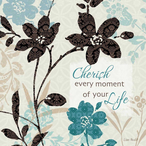 Botanical Touch Quote I Black Ornate Wood Framed Art Print with Double Matting by Audit, Lisa