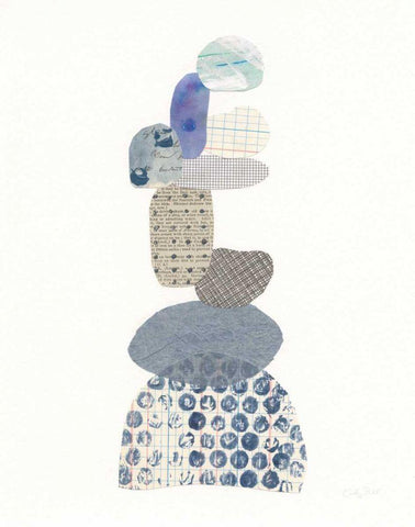 Whimsy I White Modern Wood Framed Art Print with Double Matting by Prahl, Courtney