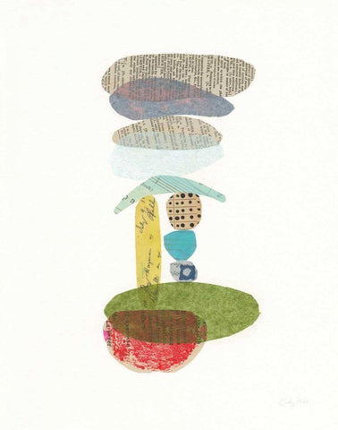Whimsy V White Modern Wood Framed Art Print with Double Matting by Prahl, Courtney