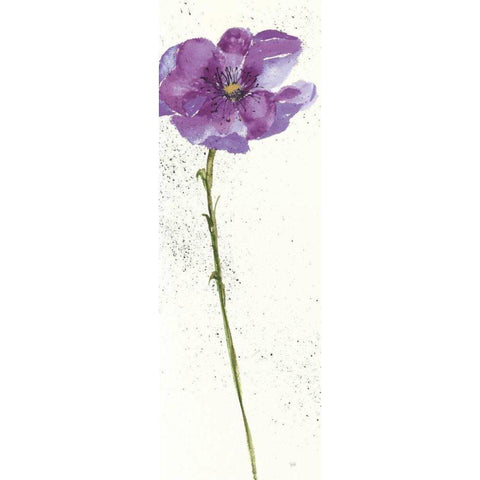 Mint Poppies I in Purple Crop Black Modern Wood Framed Art Print by Paschke, Chris