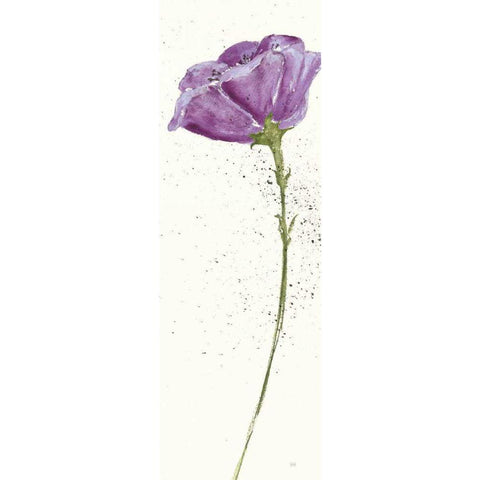 Mint Poppies II in Purple Crop Black Modern Wood Framed Art Print with Double Matting by Paschke, Chris