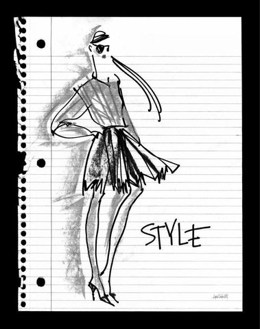 Doodle Style Black Ornate Wood Framed Art Print with Double Matting by Tavoletti, Anne