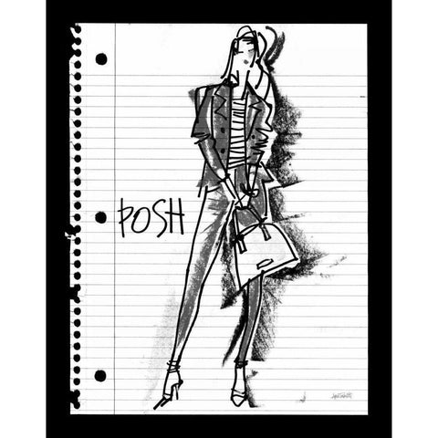 Doodle Posh Black Modern Wood Framed Art Print with Double Matting by Tavoletti, Anne