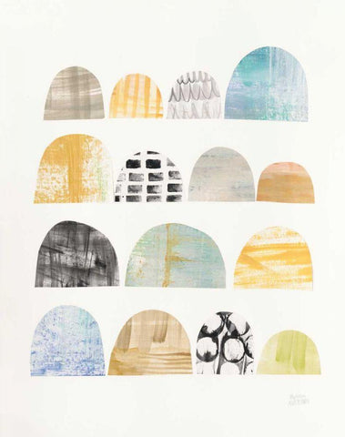 Mod Neutrals IV White Modern Wood Framed Art Print with Double Matting by Averinos, Melissa