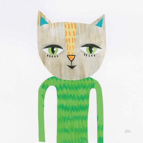 Cool Cats III Black Modern Wood Framed Art Print by Averinos, Melissa