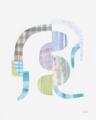 Fragments V White Modern Wood Framed Art Print with Double Matting by Averinos, Melissa