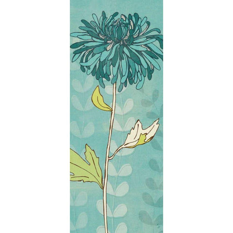 Sarahs Garden in Blue I Black Modern Wood Framed Art Print with Double Matting by Adams, Sarah