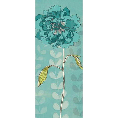 Sarahs Garden in Blue II White Modern Wood Framed Art Print by Adams, Sarah