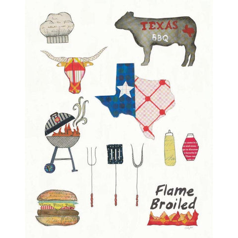 Summer Grilling II White Modern Wood Framed Art Print by Prahl, Courtney