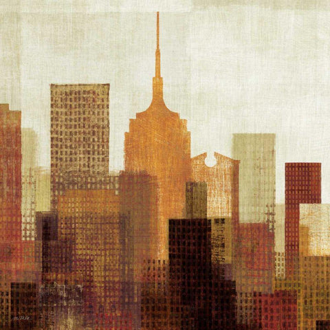 Summer in the City II White Modern Wood Framed Art Print by Mullan, Michael
