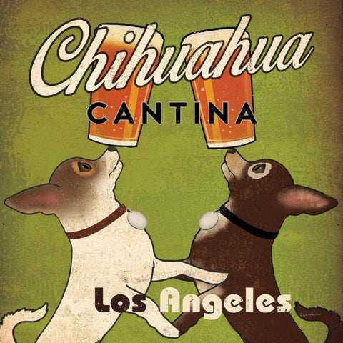 Double Chihuahua Crop Los Angeles Black Ornate Wood Framed Art Print with Double Matting by Fowler, Ryan