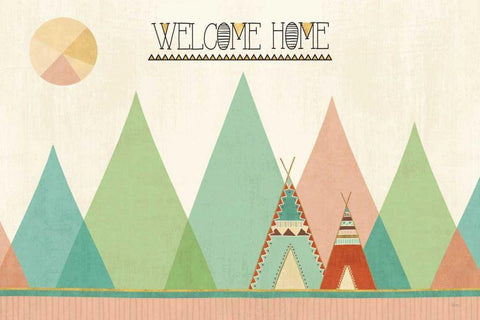 Southwest Geo I Black Ornate Wood Framed Art Print with Double Matting by Charron, Veronique