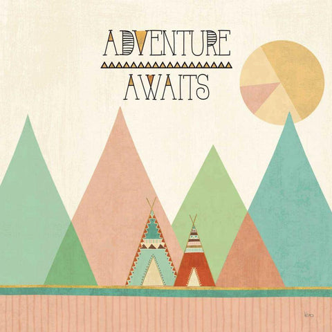 Southwest Geo III Black Ornate Wood Framed Art Print with Double Matting by Charron, Veronique