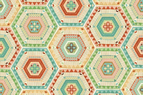 Southwest Geo XI Black Ornate Wood Framed Art Print with Double Matting by Charron, Veronique