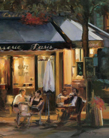 La Brasserie III White Modern Wood Framed Art Print with Double Matting by Hageman, Marilyn