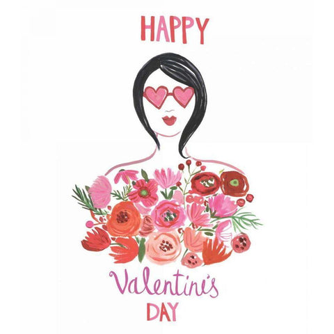 Valentine Chic I White Modern Wood Framed Art Print by Zaman, Farida