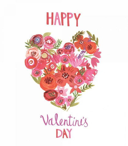 Valentine Chic II White Modern Wood Framed Art Print with Double Matting by Zaman, Farida