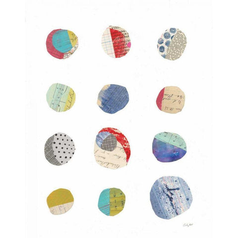 Geometric Collage II on White Black Modern Wood Framed Art Print with Double Matting by Prahl, Courtney