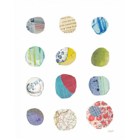 Geometric Collage III White Modern Wood Framed Art Print by Prahl, Courtney