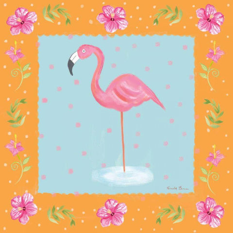 Flamingo Dance IV White Modern Wood Framed Art Print with Double Matting by Zaman, Farida