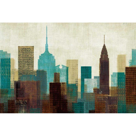 Summer in the City I Blue White Modern Wood Framed Art Print by Mullan, Michael