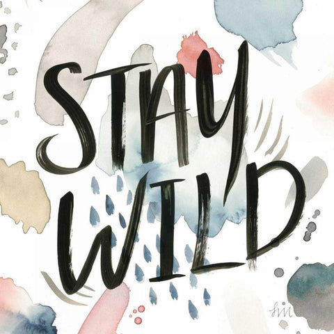 April Showers Inspiration I White Modern Wood Framed Art Print with Double Matting by Marshall, Laura