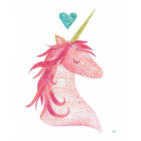 Unicorn Magic I Heart Gold Ornate Wood Framed Art Print with Double Matting by Averinos, Melissa