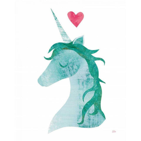 Unicorn Magic II Heart White Modern Wood Framed Art Print by Averinos, Melissa