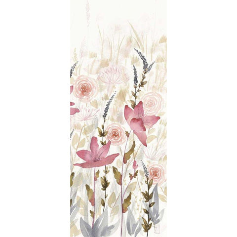 Watercolor Garden III Light Gold Ornate Wood Framed Art Print with Double Matting by DeNeige, Elyse