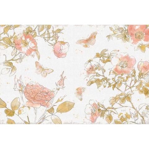 Watery Blooms I Gold Ornate Wood Framed Art Print with Double Matting by Pertiet, Katie