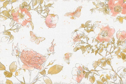 Watery Blooms I Black Ornate Wood Framed Art Print with Double Matting by Pertiet, Katie