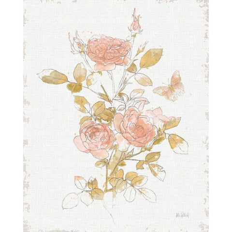 Watery Blooms II Gold Ornate Wood Framed Art Print with Double Matting by Pertiet, Katie