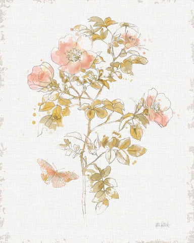 Watery Blooms III White Modern Wood Framed Art Print with Double Matting by Pertiet, Katie