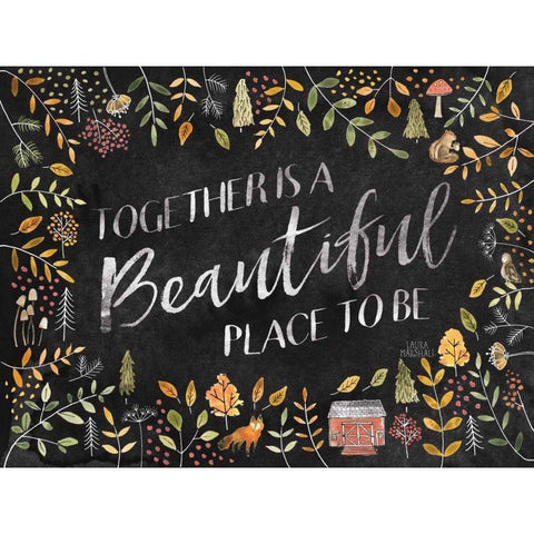 Woodland Whimsy II Black Black Modern Wood Framed Art Print by Marshall, Laura
