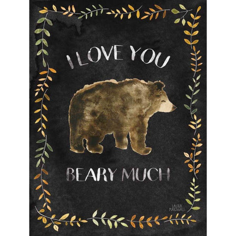 Woodland Whimsy VII Black Black Modern Wood Framed Art Print by Marshall, Laura