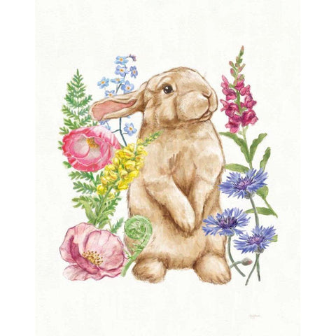 Sunny Bunny III FB Gold Ornate Wood Framed Art Print with Double Matting by Urban, Mary